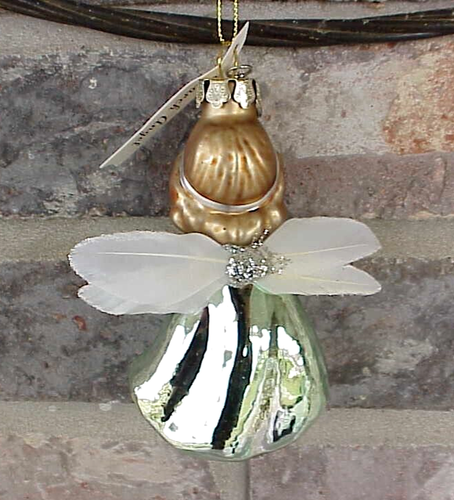 Angel Ornament Praying Blown Glass Feather Wings March Birthday DEMDACO 2018 - Picture 4 of 10