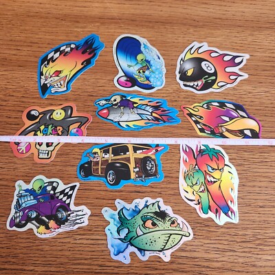 Vintage 90s Holo Prism Vending Machine Stickers Set Of 10 Surf