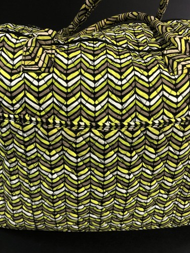 Vera Bradley Citron Yellow Green Large Duffle Tote Weekender Bag Shoulder Strap - Picture 11 of 24