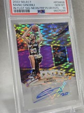 2022 Select In Flight Auto Neon Purple Pulsar FOTL 13/15 Manu Ginobli PSA 10