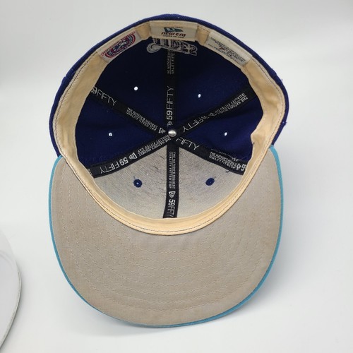Vintage Norfolk Tides Blue New Era 5950 Fitted Size 7 1/8 100% Wool Hat Cap VTG - Picture 6 of 10