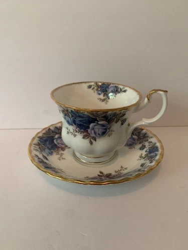 Royal Albert Moonlight Rose Footed Coffee Tea Cup Saucer China Perfect Condition