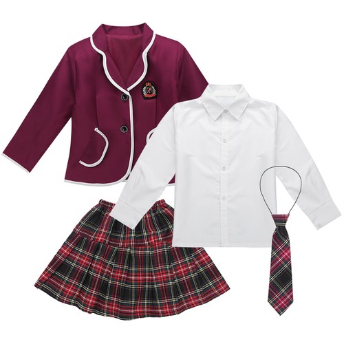 Kids Girls British Style Japan School Uniform Sets Cosplay Costume Anime Outfit - Picture 29 of 50