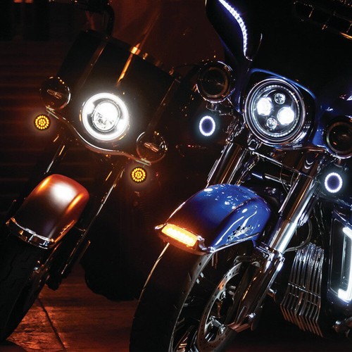 4x 1157 1156 LED Motorrad Blinker Licht Panel Einsätze 2" für Harley Davidson - Picture 10 of 11