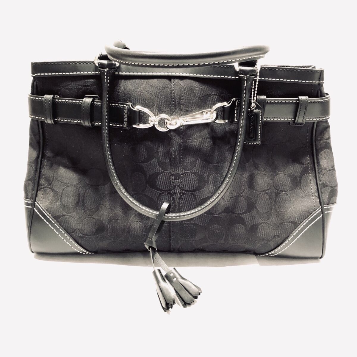 Coach Hampton Signature logo large black shoulder tote J05J Coach Hampton Signature logo large black shoulder tote J05J