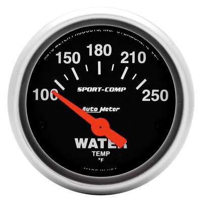 Auto Meter 3337 Sport-Comp Series 2-1/16 Water Temperature Gauge, 100-
