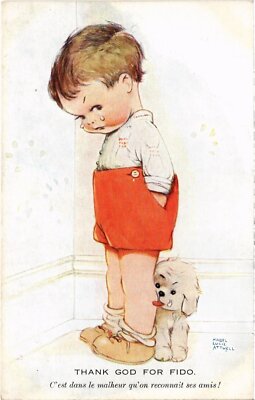 PC ARTIST SIGNED MABEL LUCIE ATTWELL THANK GOD FOR FIDO (a42470)