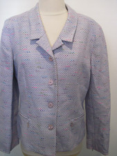 Carlisle Multicolored Tweed Cotton Blend Button Front jacket Zip Pockets Size 8
