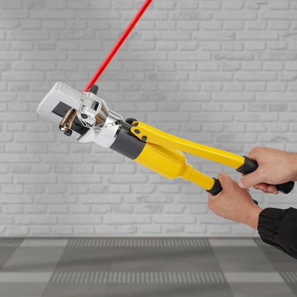 Ferramenta de crimpagem hidráulica amarela operada à mão crimpador hidráulico com 13 moldes 20T~ - Imagem 3 de 4