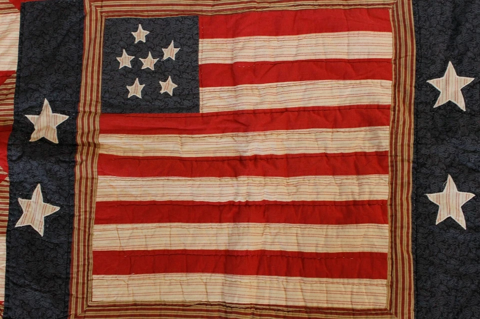 Manta de edredón patriótica rústica bandera americana 59,25" x 47,25" Foto 3 de 4