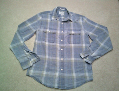 Lucky Brand Button Up Shirt Mens Small Gray Purple Sugar Magic Wash