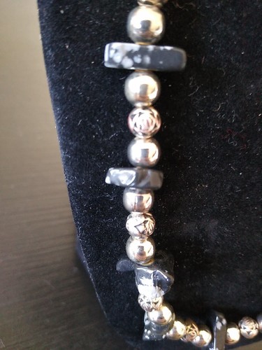 Juego de collar de cuentas/piedra tono plata ~ se ve hecho a mano - Imagen 18 de 22