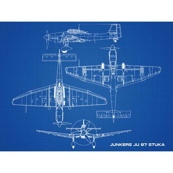 Flugzeug Junkers Ju 87 Stuka Kunstplakat Ungerahmter ExtragroßEr Druck-image
