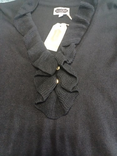Mud Pie Womens Laura Ruffle Boho Sz S Black New W/Tags Cottagecore Long Sleeve - Picture 11 of 13