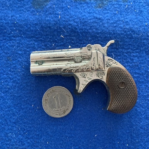 REDONDO DERRINGER CAP PISTOL MADE SPAIN TOY METAL VINTAGE MINIATURE - Imagen 15 de 15