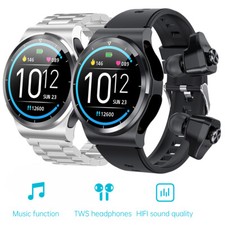 Smart Watch Men Women Fitness Tracker 2 in 1 Smartwatch Earbuds for Android iOS