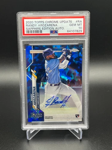 2020 Topps Chrome Update Sapphire Randy Arozarena Rookie Auto RC PSA 10 #RA-RA