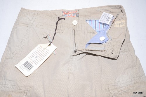 Pantalon Cargo Homme SCOTCH & SODA Beige Rayé - W30L34/W33L34 US (40/43 FR) NEUF - Imagen 5 de 7