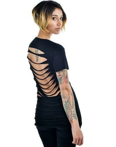 Too Fast - Slashback Bandita Tee - New Ladies Tee - Size Small - Picture 2 of 3