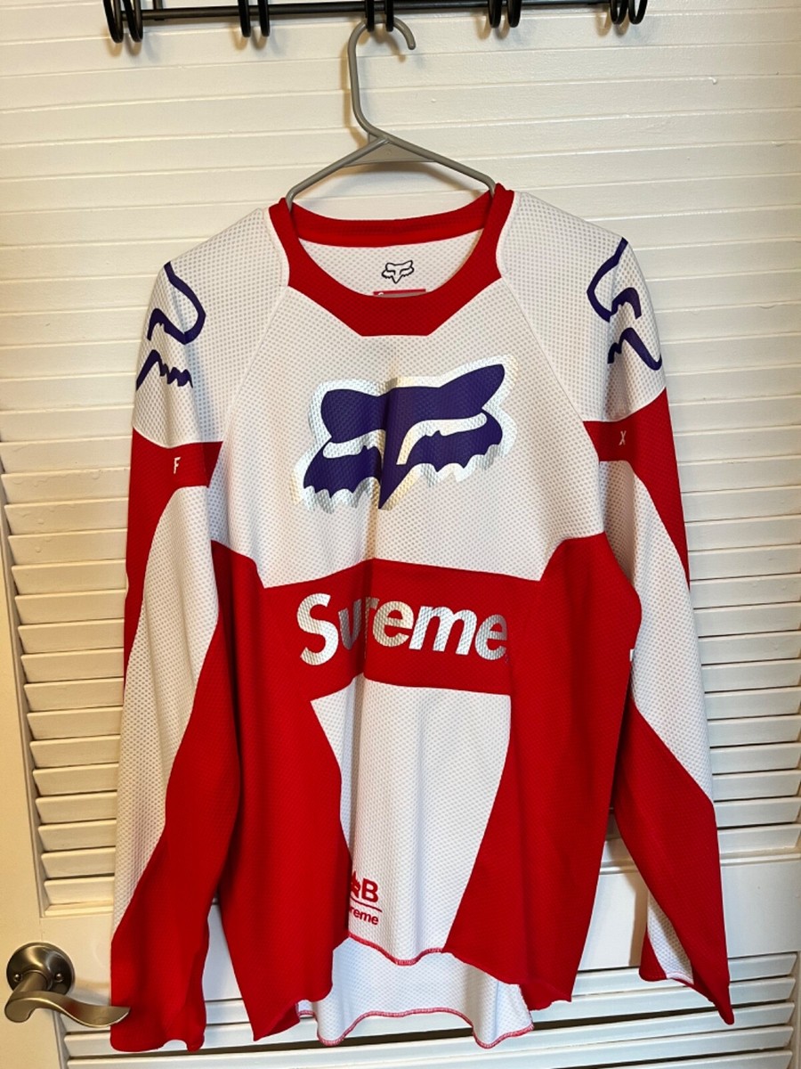 Supreme x Fox Moto Jersey Red/White Men's Size M | eBay