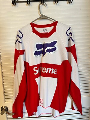Supreme x Fox Moto Jersey Red/White Men's Size M