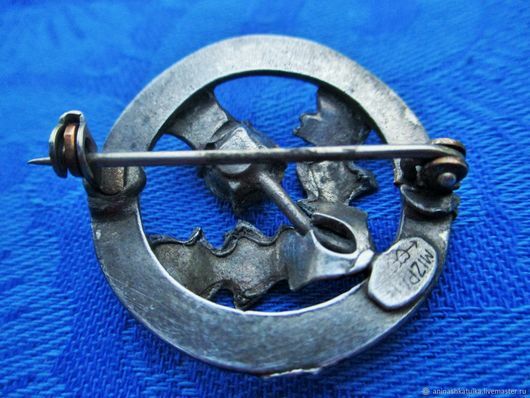 Broche Art Nouveau Vintage En Plaqué Argent Avec Strass, Style Chardon - Angleterre