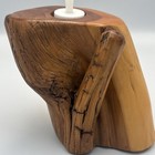 Lg Handmade Rustic Natural Real Wood Tea Light Candle Holder 6" x 7 x 4 Cottage