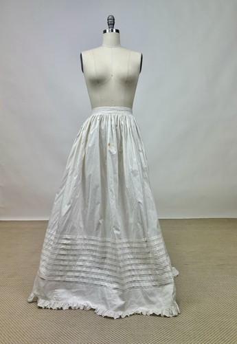 Antique Edwardian White Cotton Petticoat w/ Micro Pleats & Ruffled Hem AS IS - Picture 16 of 16