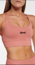 Reebok X Victoria Beckham Seamless Cross Back Sports bra Sandyrose NWT Size 8