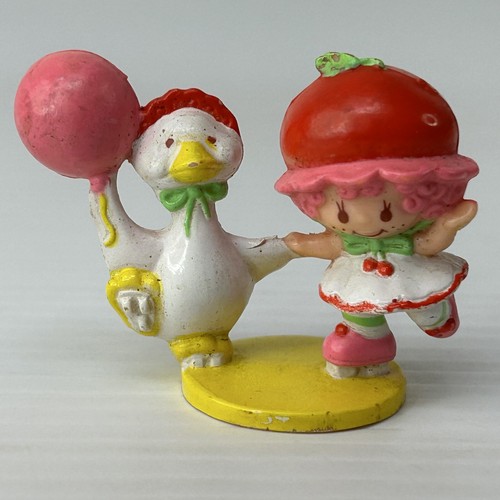 Vtg Strawberry Shortcake Cherry Cuddler Gooseberry on Skates Miniature Figurine