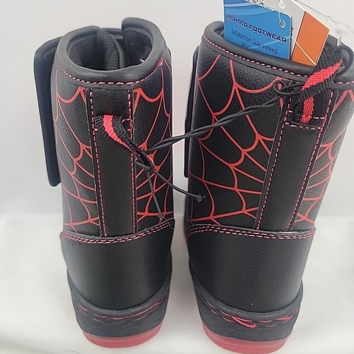 MARVEL SPIDER-MAN Spiderman Winter Boots Kids Toddler Size 7 Lights Up Red Black - Bild 5 von 6