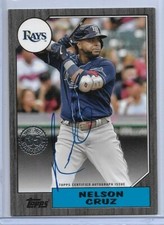 2022 TOPPS 1987 TOPPS BLACK NELSON CRUZ SIGNED AUTO #D/199 TAMPA BAY RAYS