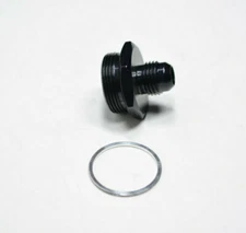 491960-BL Fragola -6 AN Male To 1" -20 Thread Quadrajet Fuel Inlet Fitting Black