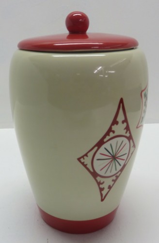 Coca Cola Christmas Cookie Jar w/ Lid - Winter Snowflake Coke - - Picture 2 of 7