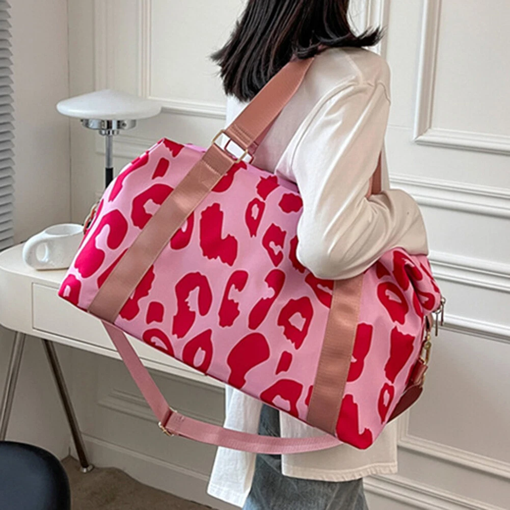Pink cow print bag sale