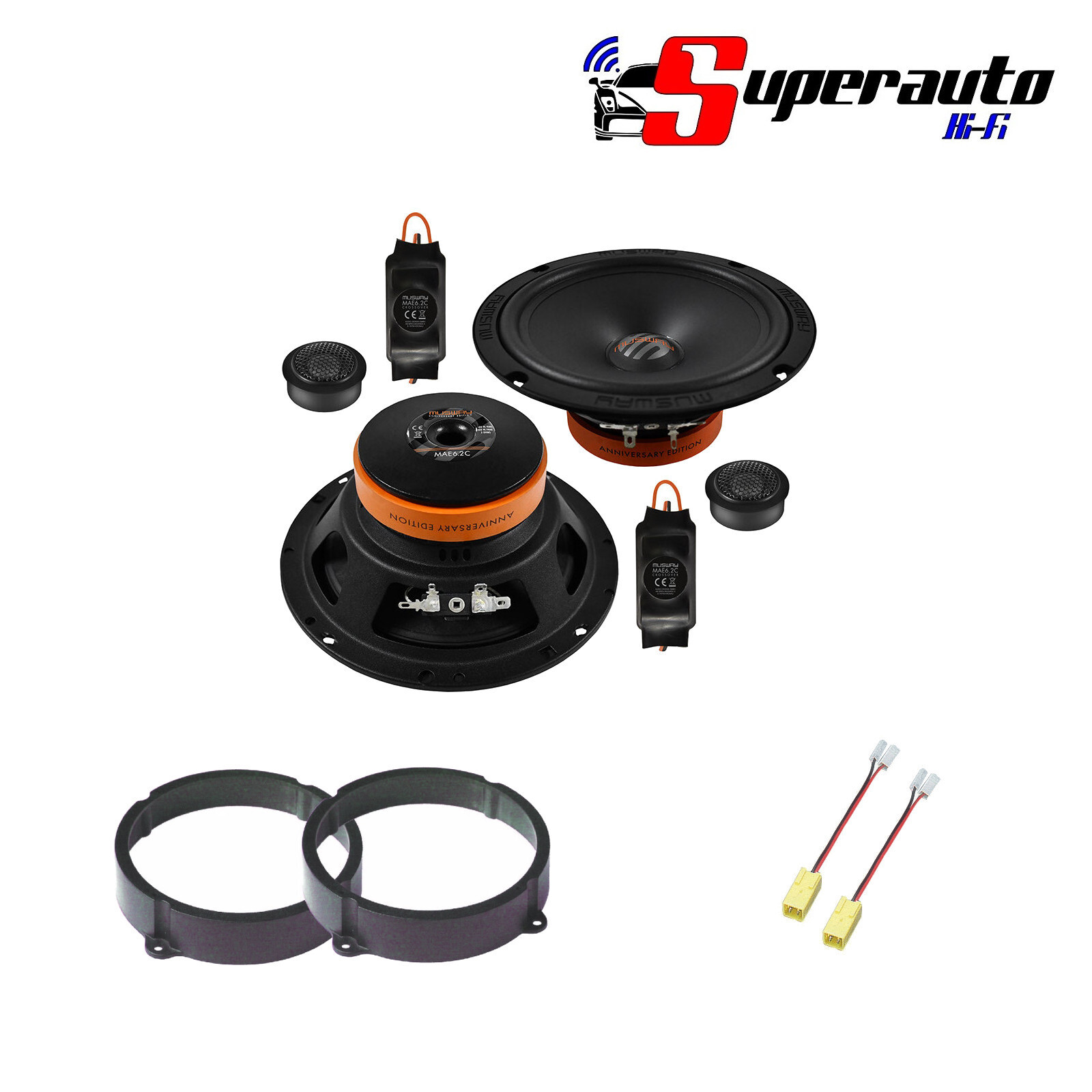 MUSWAY MAE 6.2 C Kit 2 vie Altoparlanti Casse Auto Fit Lancia Musa Front o Rear