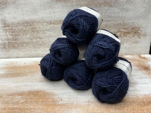 Lot of 6 LETTLOPI YARN Lopi Worsted aran Icelandic wool - color 9420 Navy Blue