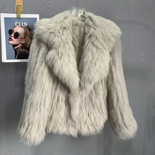 Damen Strick Echt Pelz Mantel Luxus Anzug Revers Dick Warm Mode Kurzjacke - Bild 22 von 36