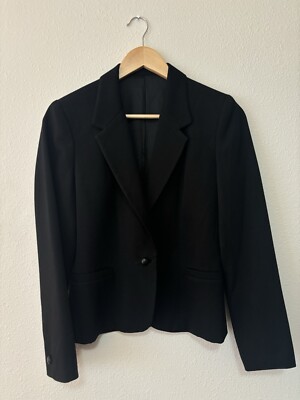 Vintage 90s Y2k Tailored Wool Women s Blazer Small Black Paul Stanley Fitted