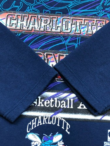 Vintage 90's Charlotte Hornets Starter Crewneck Sweatshirt NBA Over Print XL - Picture 11 of 11