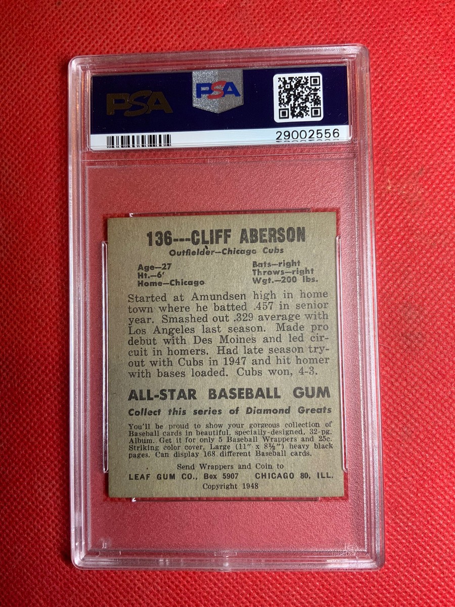 1948 Leaf #136 Cliff Aberson Long Sleeves Cubs COMMON