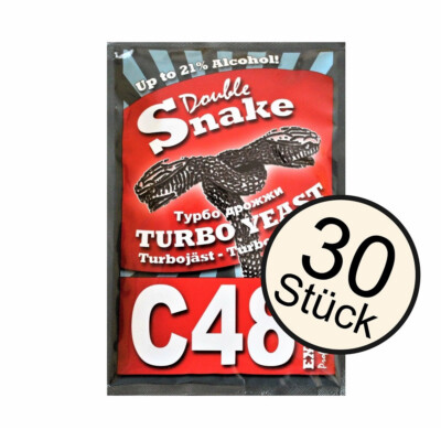 30 x Turbohefe Double Snake C48 Vodka Alkohol Hefe 21% ORIGINAL VOM PRODUKTVERTE
