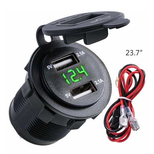 12V/24V Auto Steckdose USB Ladegerät Buchse Für KFZ Einbau Zigarettenanzünder - Picture 4 of 16