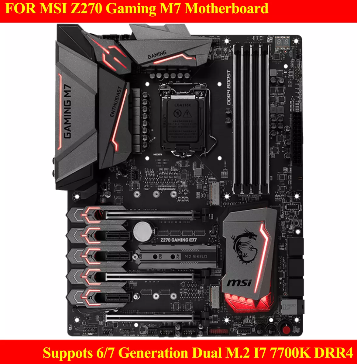 FOR Z270 Gaming M7 Motherboard Suppots 6/7 Generation Dual I7 7700K DRR4 | eBay