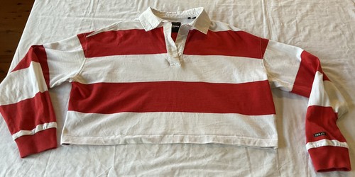 Superdry ED.IT Women’s Red White Stripe Crop Cropped Rugby Jumper Top Size 10-12 - Picture 6 of 12