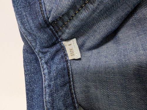Diesel Dark Wash Denim Long Sleeve Pearl Snap Western Shirt Men Sz L - Picture 8 of 14