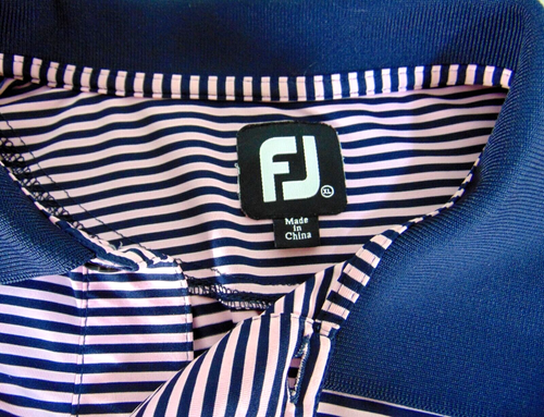 Foot Joy Golf Polo Shirt Men's Extra Large Pink Blue Stripes Keene Country Club - Picture 6 of 7