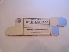 Booker's Little Liver Pills Booker Laboratories Norfolk VA Flat Unused Box NOS