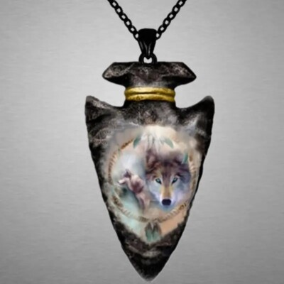 #ad Men#x27;s Wolf Necklace Fashion Triangle Pendant Accessories Makes a Great Gift $9.59