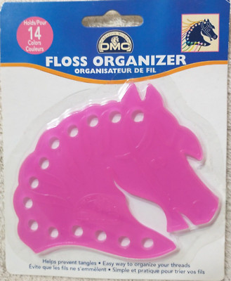 Sewing Thread Organizer Pink Horse Floss Holds 14 Colors Helps Prevent Tangles